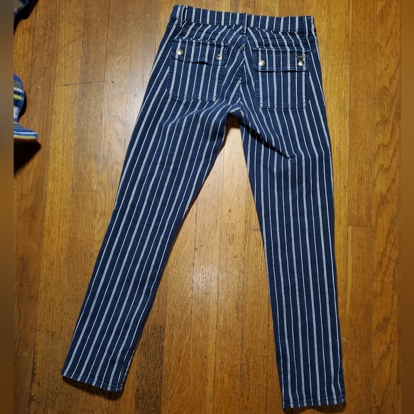 Juicy Couture Navy Striped Straight Crop Jeans - Picture 6 of 14